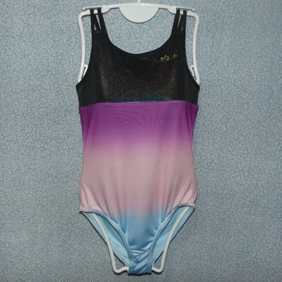 Justice Purple Pink Blue Ombre Leotard L(12-14) - Picture 1 of 8